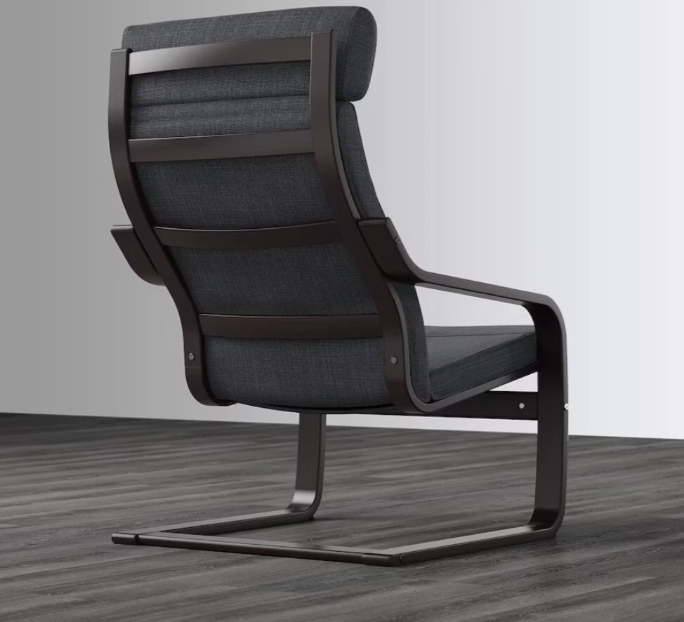 IKEA POANG Armchair FRAME ONLY Black Brown Comfortable