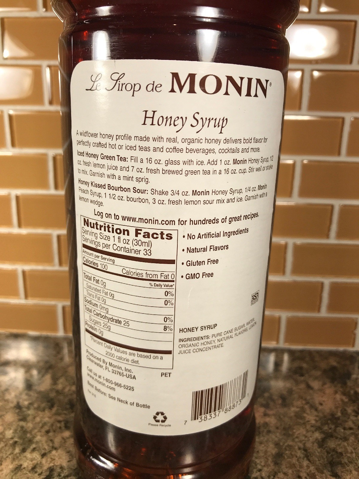 Le Lirop De Monin Honey Syrup Premium Gourmet Syrup 1 Liter 738337888731 eBay