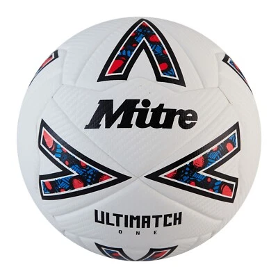 Mitre Ultimatch One 24 weiß schwarz rot Match Qualität Fußball - kostenlose P&P