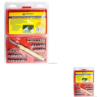 38STCK. BUCHSTABENNUMMER STEMPELN STEMPEL ZUM DIY ETIKETT SET AUTOMATIK METALLSTANZ HANDWERKZEUG