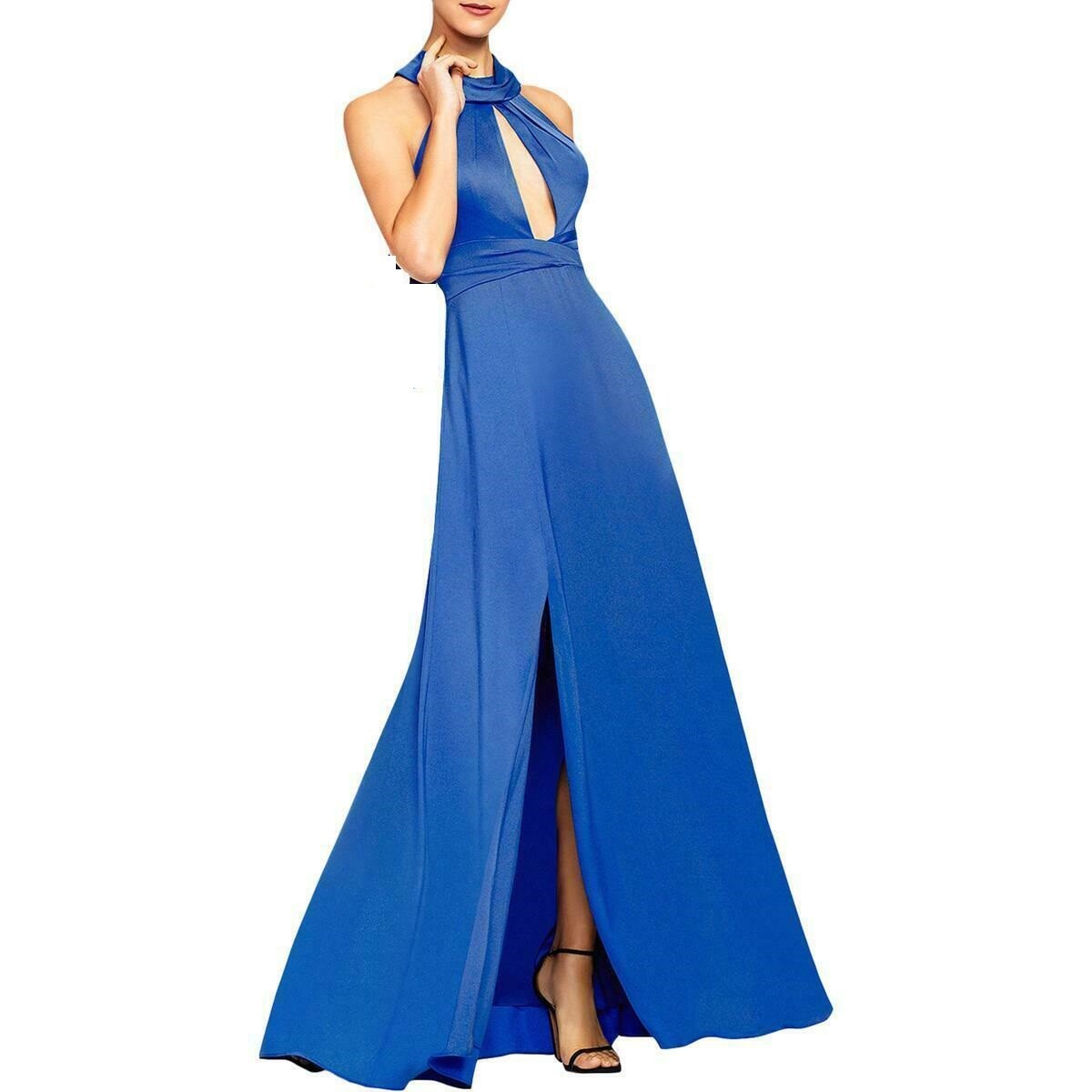 Aidan Mattox Draped Halter Gown BLUE SIZE 0 Aidan Mattox Draped Halter Gown BLUE SIZE 0