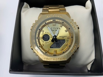 Activa x Invicta Digital Unisex Watch 45.5mm, Gold Band, NEW W/ Box!