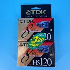 TDK 8mm Blank Video Cassette Tapes HS-120 2 