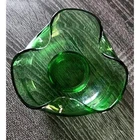 Vintage Anchor Hocking Green Glass Chip Bowl 1960s Mid-Century Modern