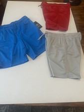 Athletic Works Boys Mesh Athletic Shorts L 10-12 Blue Gray Red