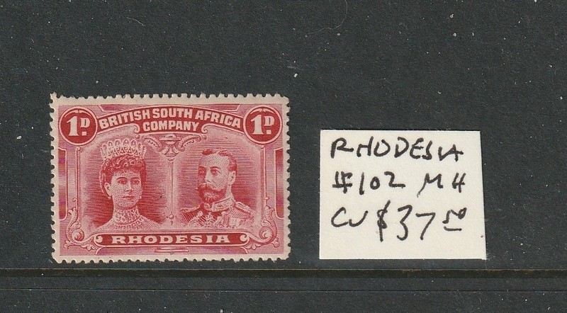Rhodesia #102 MH  CV $37.50