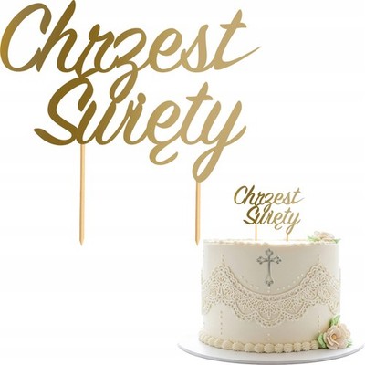 Topper Dekoration Tortendekoration Torte HEILIGE TAUFE Taufe GOLD