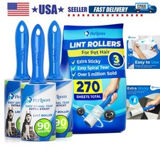 Extra Sticky Lint Roller Value Set 270 Sheets for Pet Hair Removal and Clothe...