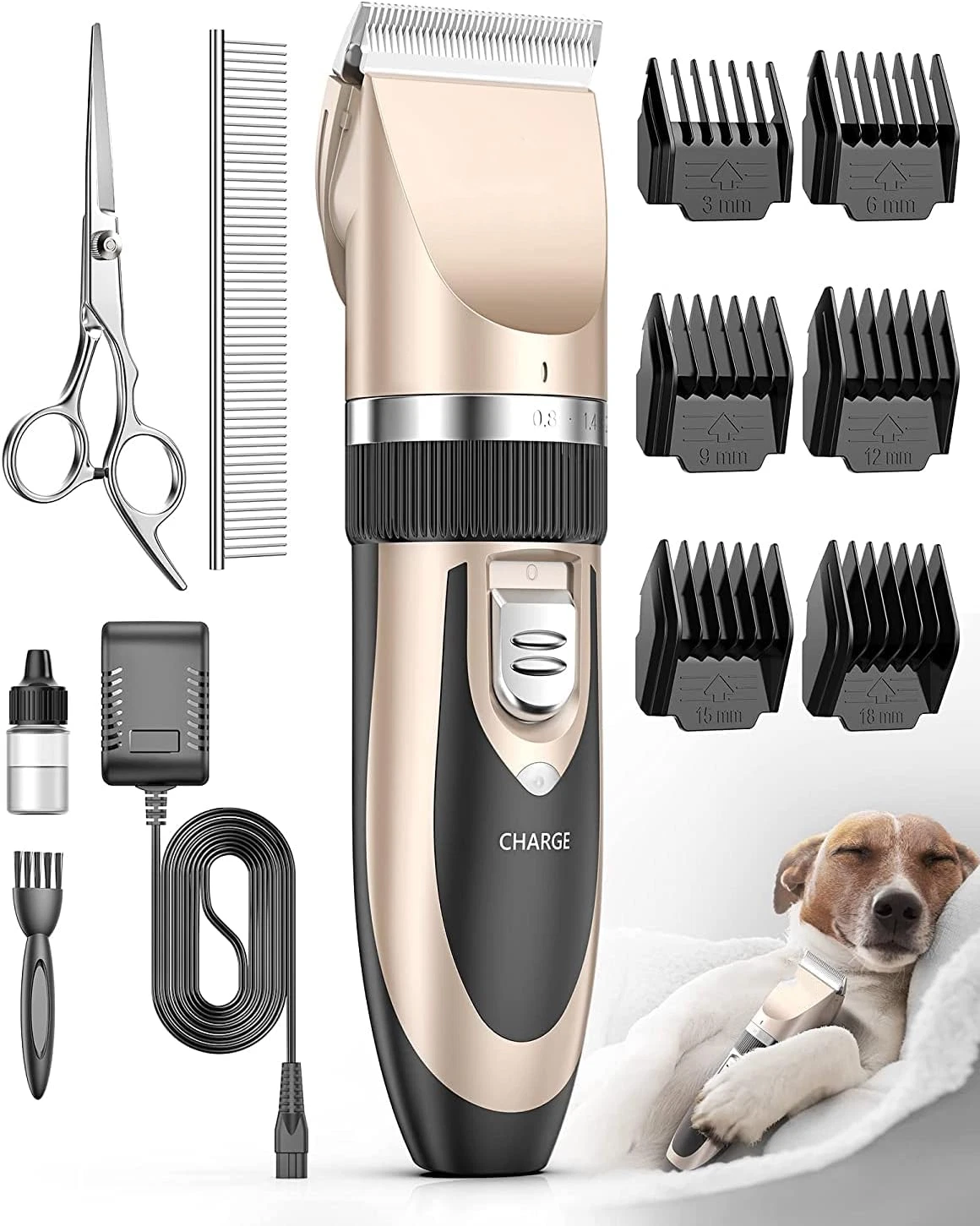 Dog & Cat Grooming Clippers Kit – Low Noise Cordless Rechargeable Trimmer Gold!!
Opens in a new wind