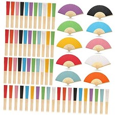Pack Folding Fans Bamboo Handheld Folded Craft Hand Japanese 160 Multi Colors