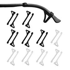 lvvfit Glasses Ear Cushion with Hook, Glasses Ear Grips Anti Slip Black clear