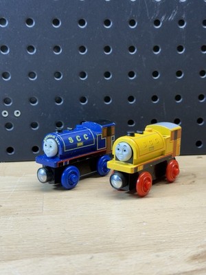 Thomas & Friends Wooden Railway Train Engine Ben & Bill Twins Lot Blue