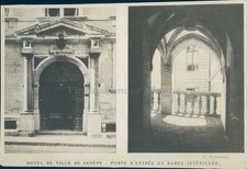 1915 Photo Geneva Switzerland Architecture Hotel Porte Entree Vintage Image