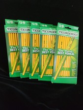  60 Dixon Ticonderoga No 2 HB Soft Pencils., Lot of 5 Boxes Of 12  13812