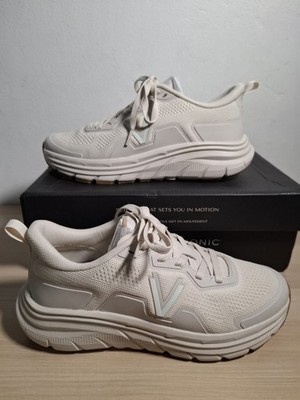 Vionic Walk Max cremefarbener bequemer Schnürschuh Orthesen Fußgewölbestütze Trainer UK 7 UVP £140
