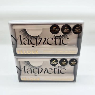 Set Of 2 Velour Magnetic Eyelashes - Opposites Attract - Reusable - $44 Value