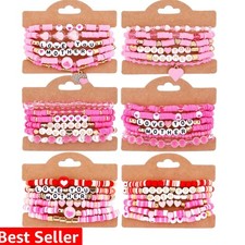 36 Pcs Holiday Heishi Surfer Bracelets for Women Bulk Easter Mother's Day Chr...