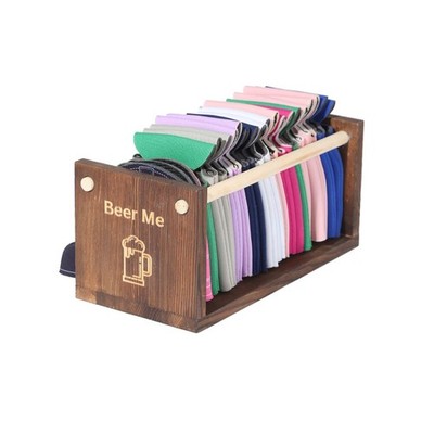 Can Cooler Holder Foam Insulator Sleeves Dispenser Wood Engraved 'Beer Me'  I...