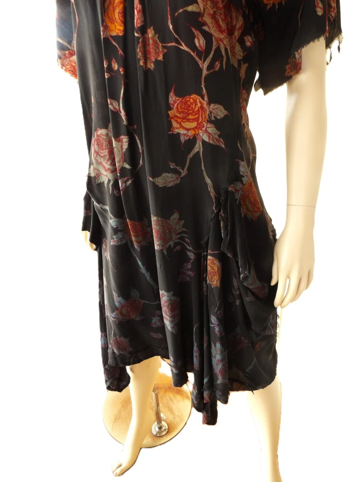 Alexander McQueen Auth Grange Goth Silk Dress Sz 14 46 IT Dress Roses Lagenlook - Image 4 of 4