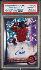 2022 Bowman Chrome 1st Auto Ceddanne Rafaela Purple /250 PSA 10