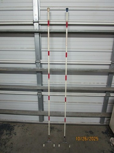 (2) Vintage Allen R Shuffleboard Sticks 74-1/2"