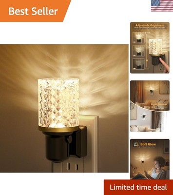 Dimmable LED Night Light with Auto Sensor - Soft White Ambiance, Modern Design