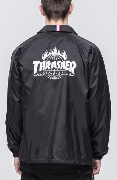 Men Thrasher Jacket Black Nylon 40 /L / 48