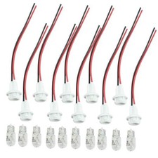 10 Sets T10 Extension Harness Plug Connector with 10 Bulbs and 10 Sockets for