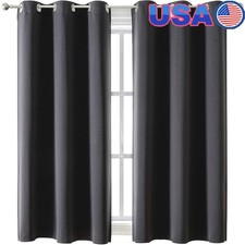 Blackout Curtains Noise Reducing Energy Saving Drapes Grommet Top Easy Install