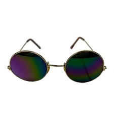 Vtg Mirrored Round Glasses Fashion 80's John Lennon Punk Gradient Steampunk