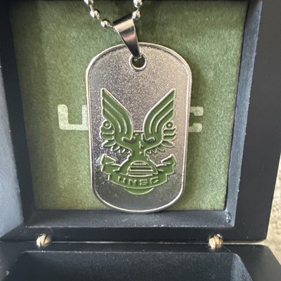 Halo Infinite UNSC Necklace Dog Tag W/Collectible Box GameStop