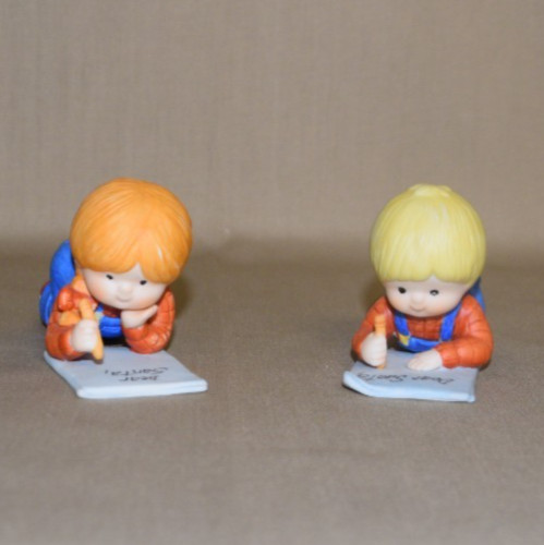 2 - Enesco County Cousins Girl & Boy Writing Santa