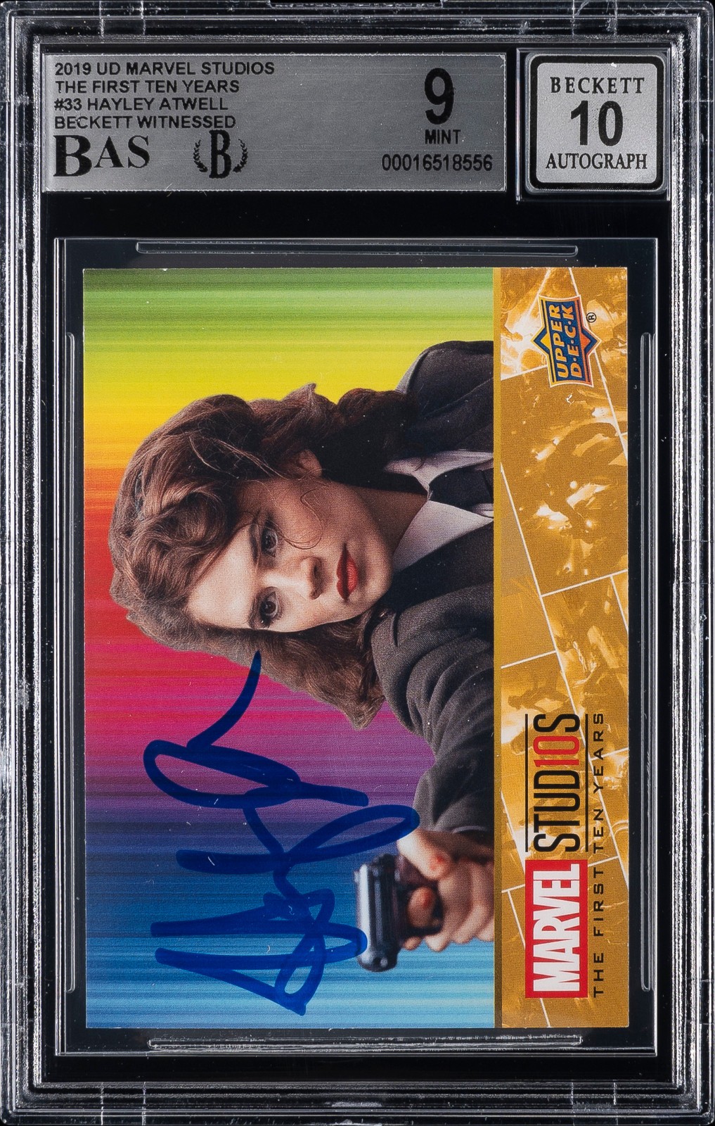 2021 Upper Deck Marvel Studio #33 Hayley Atwell BGS 9 BAS 10 Auto Witnessed view 4
