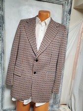 Vtg 60s 70s Jacket Leisure Suit Blazer Sport Coat Disco Plaid Mens 42L groovy