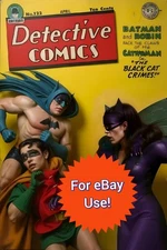 Limited Realistic Pop Art Golden Age Detective Comics 122 Batman Catwoman 4x6
