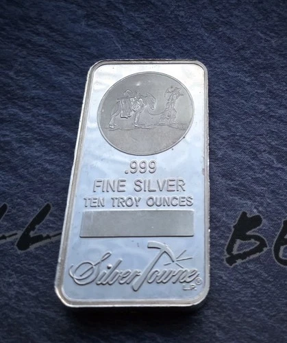 Vintage SilverTowne Mint - Prospector - 10 oz .999 Silver Bullion Bar
