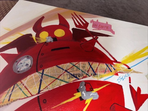 “The Machine” Oil Painting By Detroit Artist Brandon Gerard Berry 2015 Signed - Picture 5 of 7