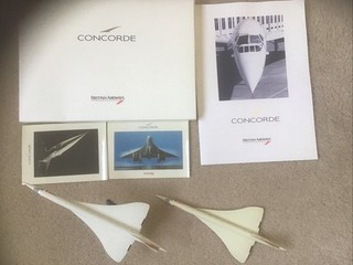 British Airways Concorde Flight Folder Model Planes Brochure And Postcards