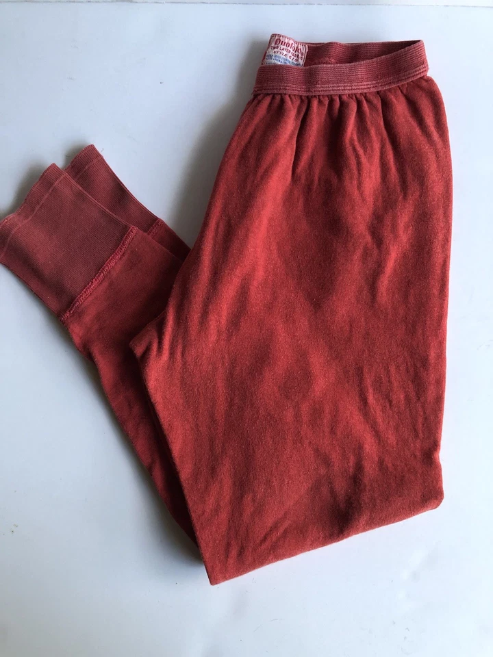 Винтажные женские низы 50-60-х DUOFOLD из красной шерстяной смеси 2-слойные длинные John 16 - Изображение 3 из 4