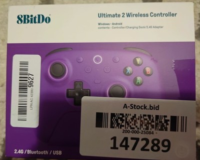 8BitDo Ultimate 2 Bluetooth Controller w/ TMR Sticks + Charging Dock - Purple