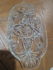 Vintage Anchor Hocking Glass Divided Relish Dish Tray