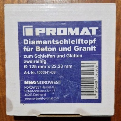 PROMAT Diamantschleiftopf für Beton und Granit 125 mm x 22,23 mm  NEU