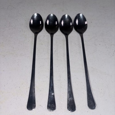 UNiDENTIFIED Spain Stainless Flatware Ice Tea Spoons 7.5  4pc