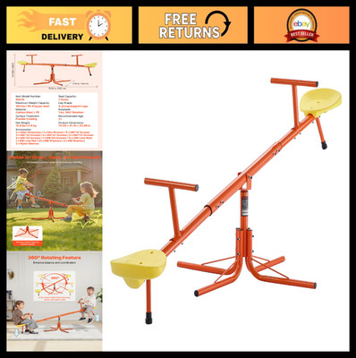 Outdoor Seesaw Teeter Totter for Kids, 100 lbs Capacity, 360° Spin, Playground F
