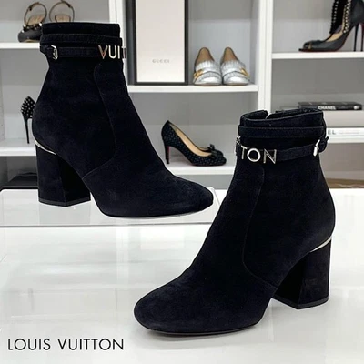 LOUIS VUITTON NL0159 Bottines Courtes 34 Noires Pour Femmes - Photo 1/4