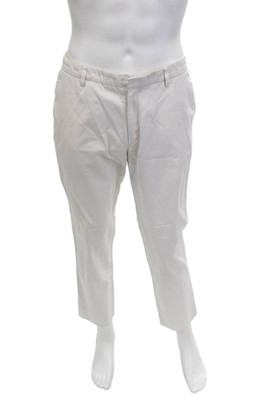 Raf Simons Mens White Ankle Cropped Chino Dress Pants Cotton Size 48