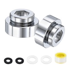 2-Pack Faucet Adapter, M27 Female to M22 Male, with 4Pcs Washers and 1Pcs Tape