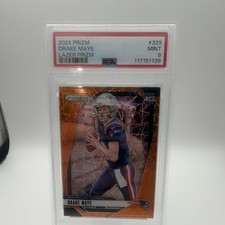 2024 Panini Prizm Drake Maye #329 Lazer Prizm Rookie PSA 9 Patriots