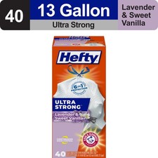 Ultra Strong 13 gallon Trash Bags Tall Kitchen Trash Bags White Lavender  Sweet
