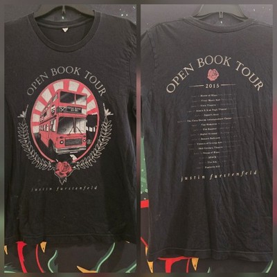 JUSTIN FURSTENFELD Open Book Tour 2015 Concert Shirt Size L BLUE OCTOBER Band